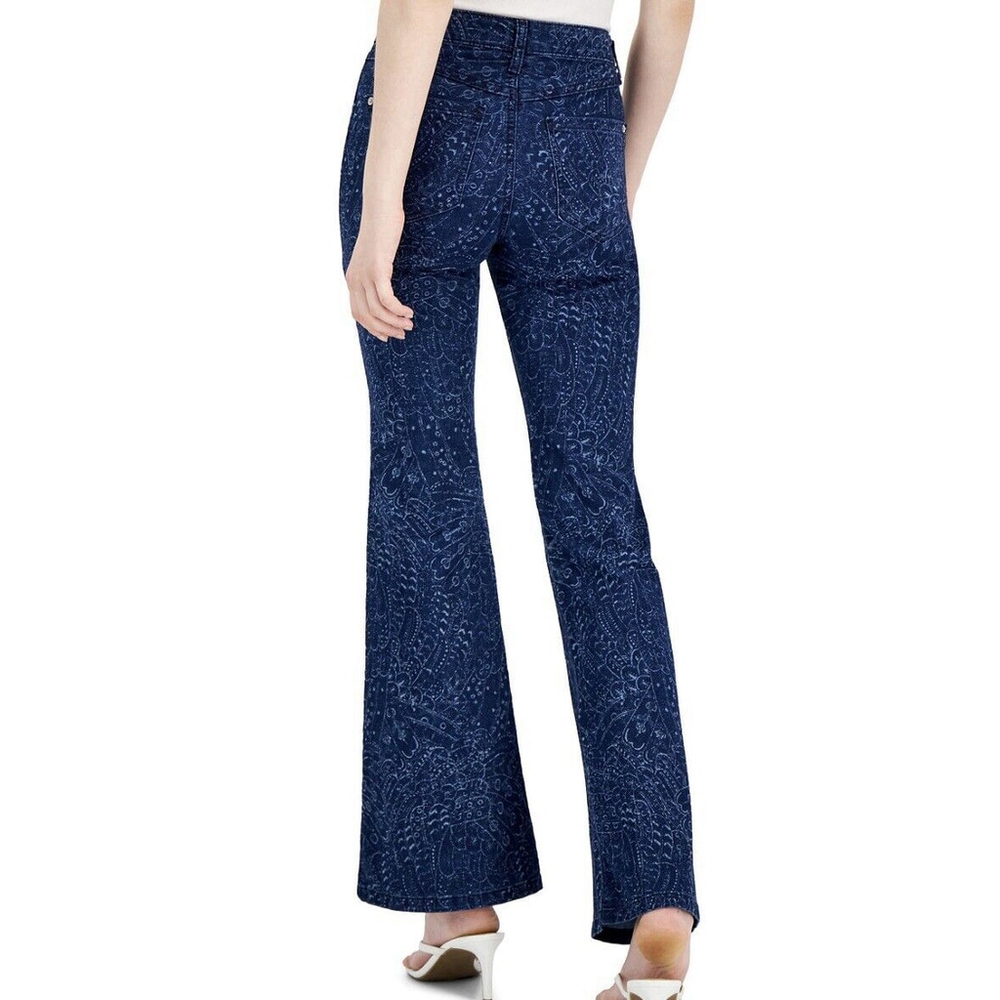 INC Womens Laser Printed Mid Rise Flare Leg Jeans Size:6/28 - Picture 2 of 15